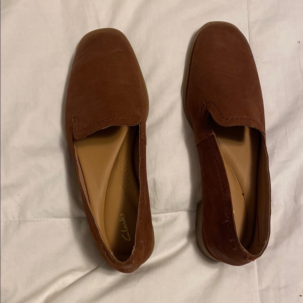 Clarks Chestnut Suede Slip-On Shoes